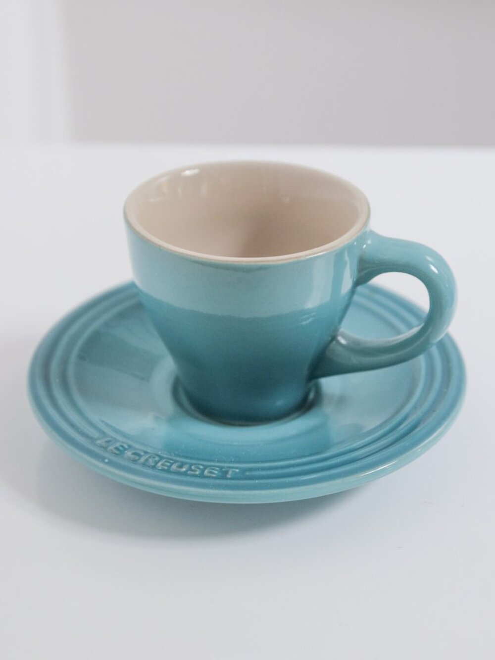 Le Creuset SINGLE Set Blue Espresso Cup & Saucer, 2oz Replacement